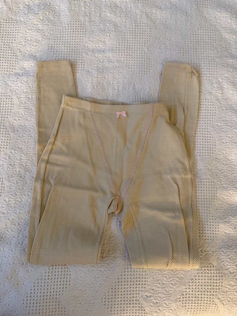 Frankie's Bikinis Beige Swimwear Top with Purple Logo Accent